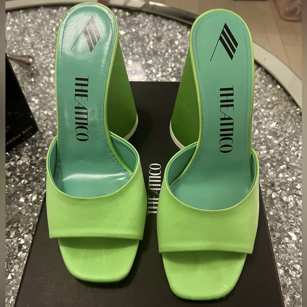 The Attico “Luz'' Mint Green Mule Original Price Usd$790